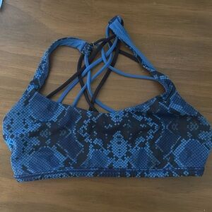 Free to be wild blue snake print bra